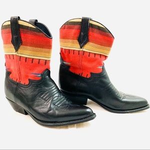 Seychelles Aztec Spanish Black Leather Boots 6.5